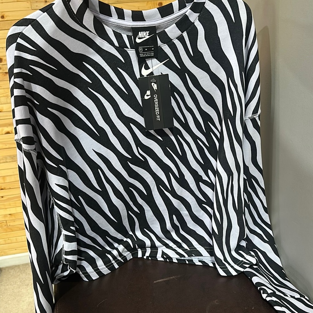 Nike Black and White Boxy Polo Button Down Shirt